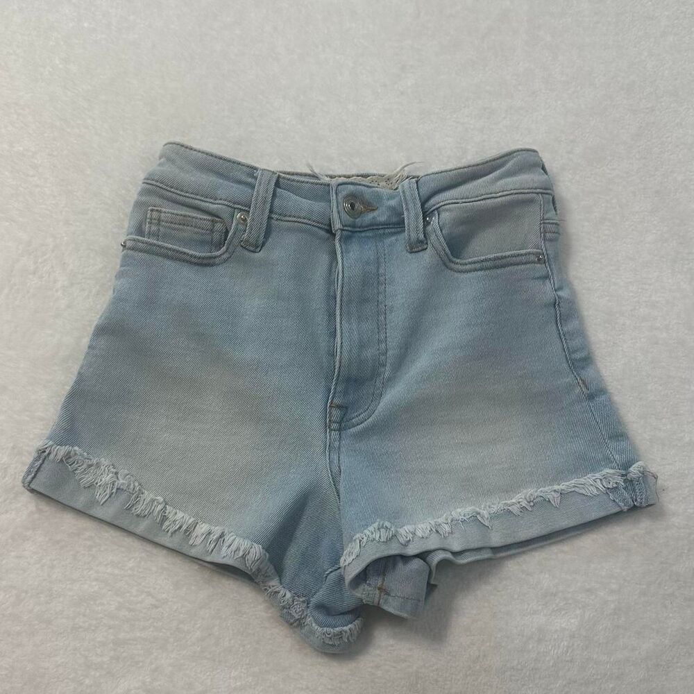 Altar-d-state High Rise Rolled Cuff Fron Pockets Size1/25 Light Wash Blue Shorts
